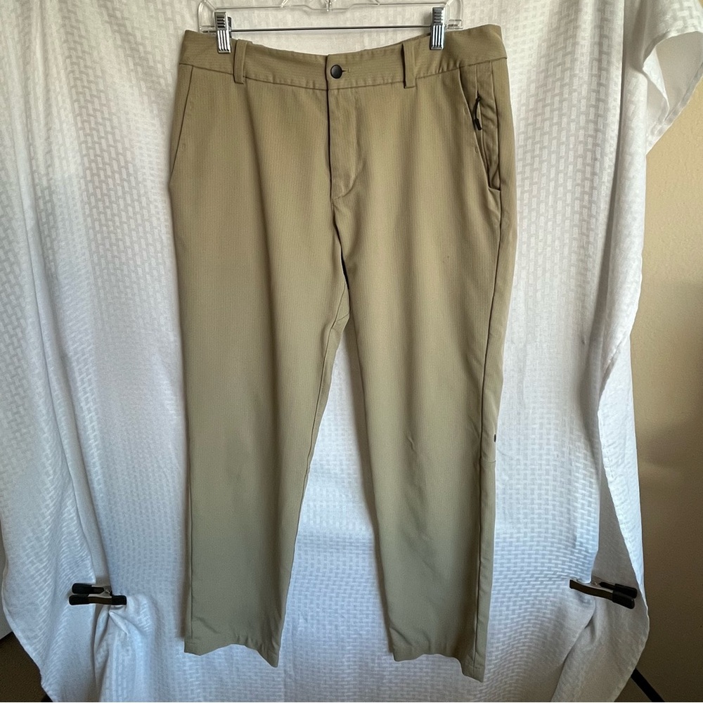 Lululemon ABC Warpstreme Straight Leg Pants Tan Size 36” Waist